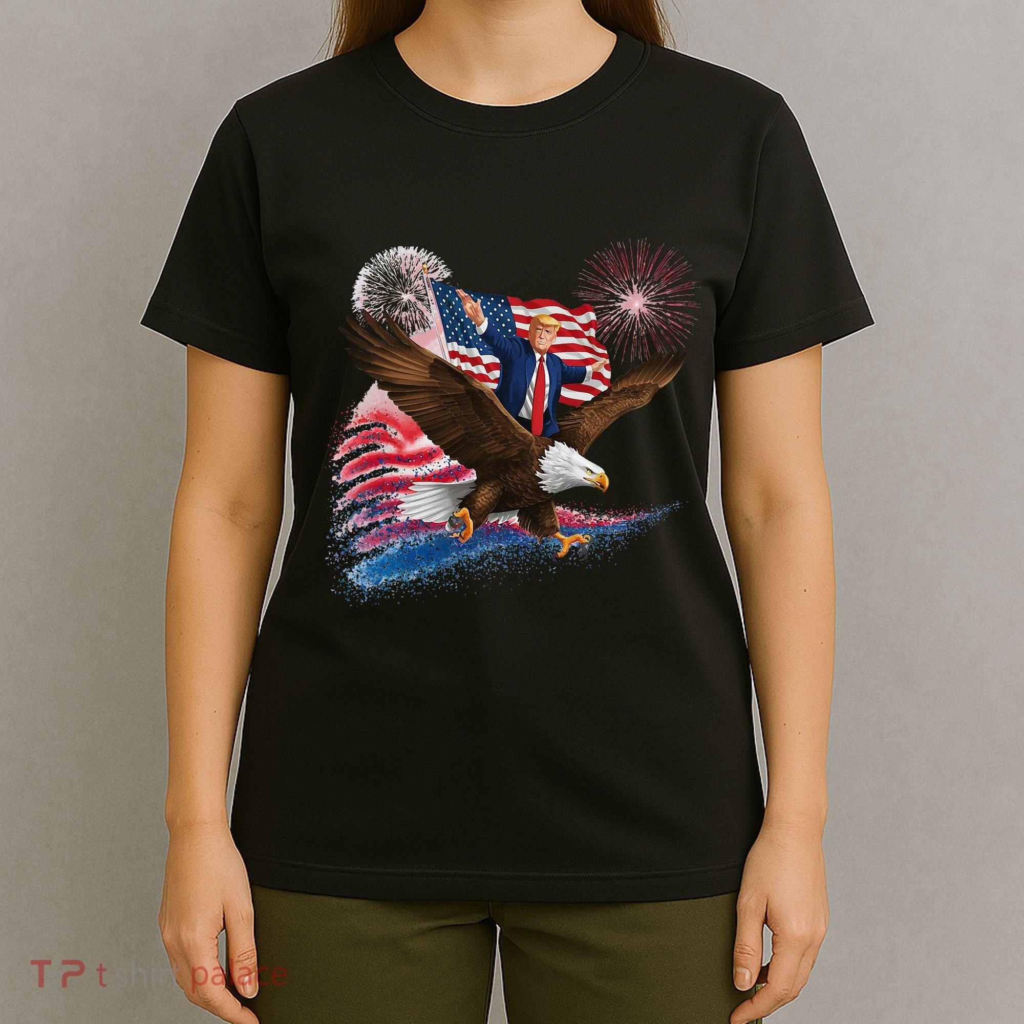 Patriotic Trump Bald Eagle American Pride Usa Flag July 4th T-Shirt