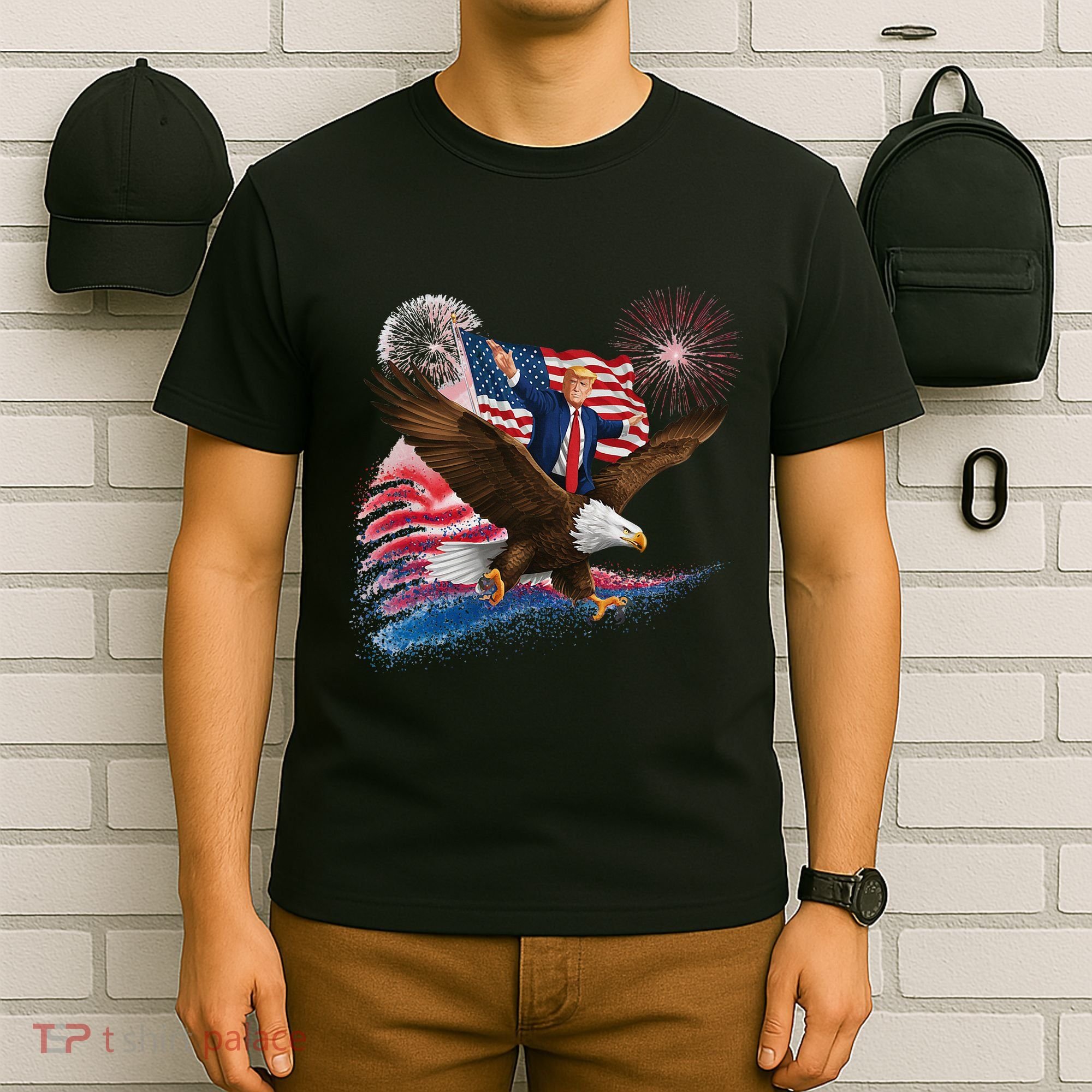Patriotic Trump Bald Eagle American Pride Usa Flag July 4th T-Shirt