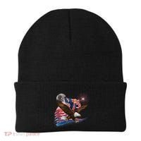 Patriotic Trump Bald Eagle American Pride Usa Flag July 4th Beanie thumb 0