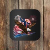 Patriotic Trump Bald Eagle American Pride Usa Flag July 4th Coaster thumb 0