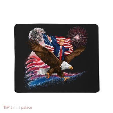 Patriotic Trump Bald Eagle American Pride Usa Flag July 4th Mousepad