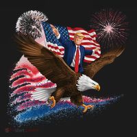 Patriotic Trump Bald Eagle American Pride Usa Flag July 4th Women's Tank Top thumb 5