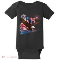 Patriotic Trump Bald Eagle American Pride Usa Flag July 4th Baby Bodysuit thumb 0