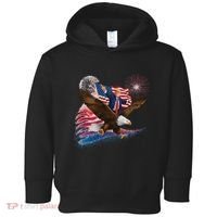 Patriotic Trump Bald Eagle American Pride Usa Flag July 4th Toddler Hoodie thumb 0