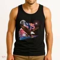 Patriotic Trump Bald Eagle American Pride Usa Flag July 4th Tank Top thumb 3