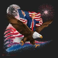 Patriotic Trump Bald Eagle American Pride Usa Flag July 4th Golf Towel thumb 3