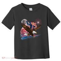 Patriotic Trump Bald Eagle American Pride Usa Flag July 4th Toddler T-Shirt thumb 0