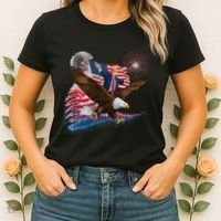 Patriotic Trump Bald Eagle American Pride Usa Flag July 4th Women's T-Shirt thumb 2