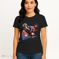 Patriotic Trump Bald Eagle American Pride Usa Flag July 4th Women's T-Shirt thumb 4
