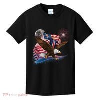 Patriotic Trump Bald Eagle American Pride Usa Flag July 4th Kids T-Shirt thumb 0