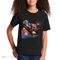 Patriotic Trump Bald Eagle American Pride Usa Flag July 4th Kids T-Shirt thumb 2