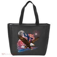 Patriotic Trump Bald Eagle American Pride Usa Flag July 4th Tote Bag thumb 0