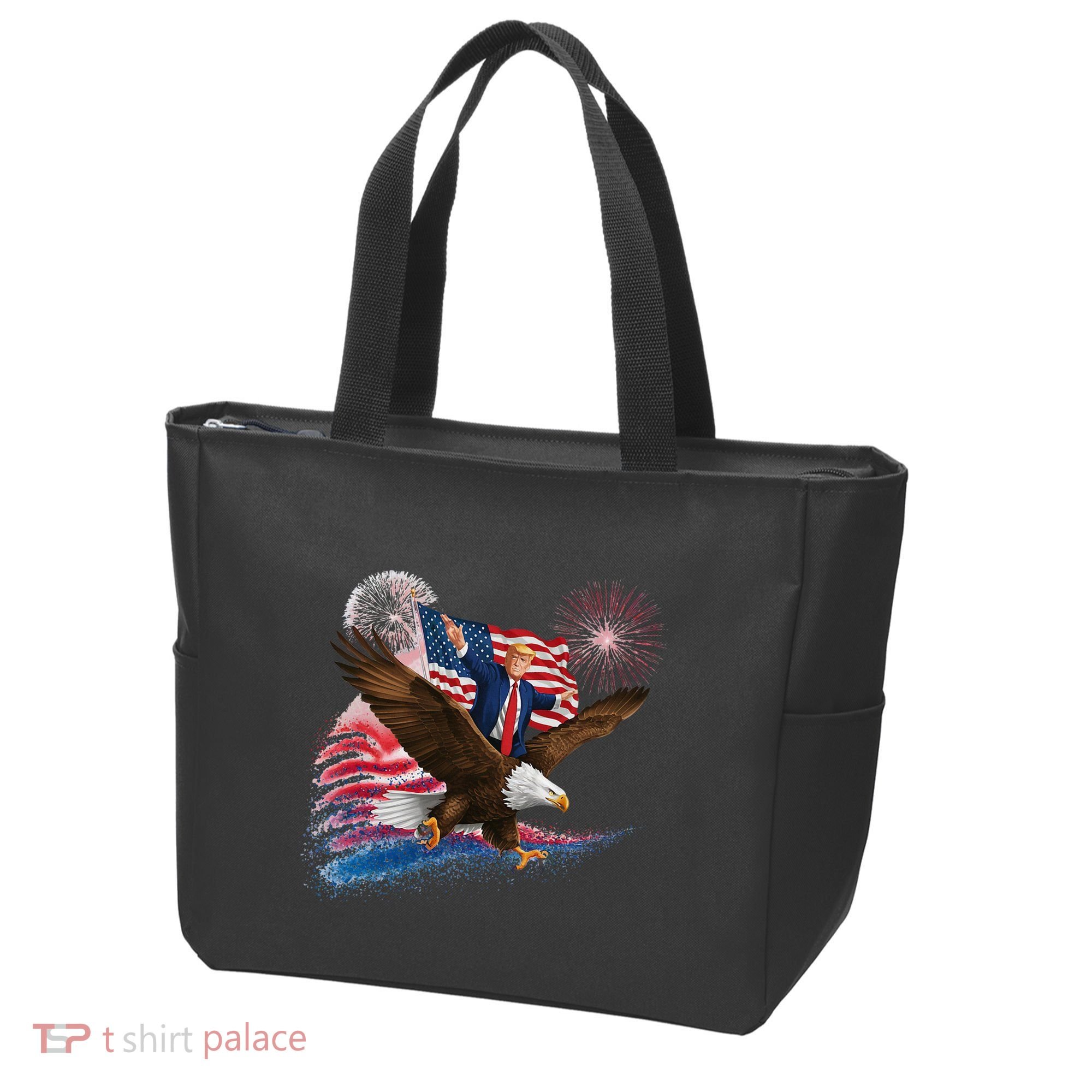 Patriotic Trump Bald Eagle American Pride Usa Flag July 4th Tote Bag