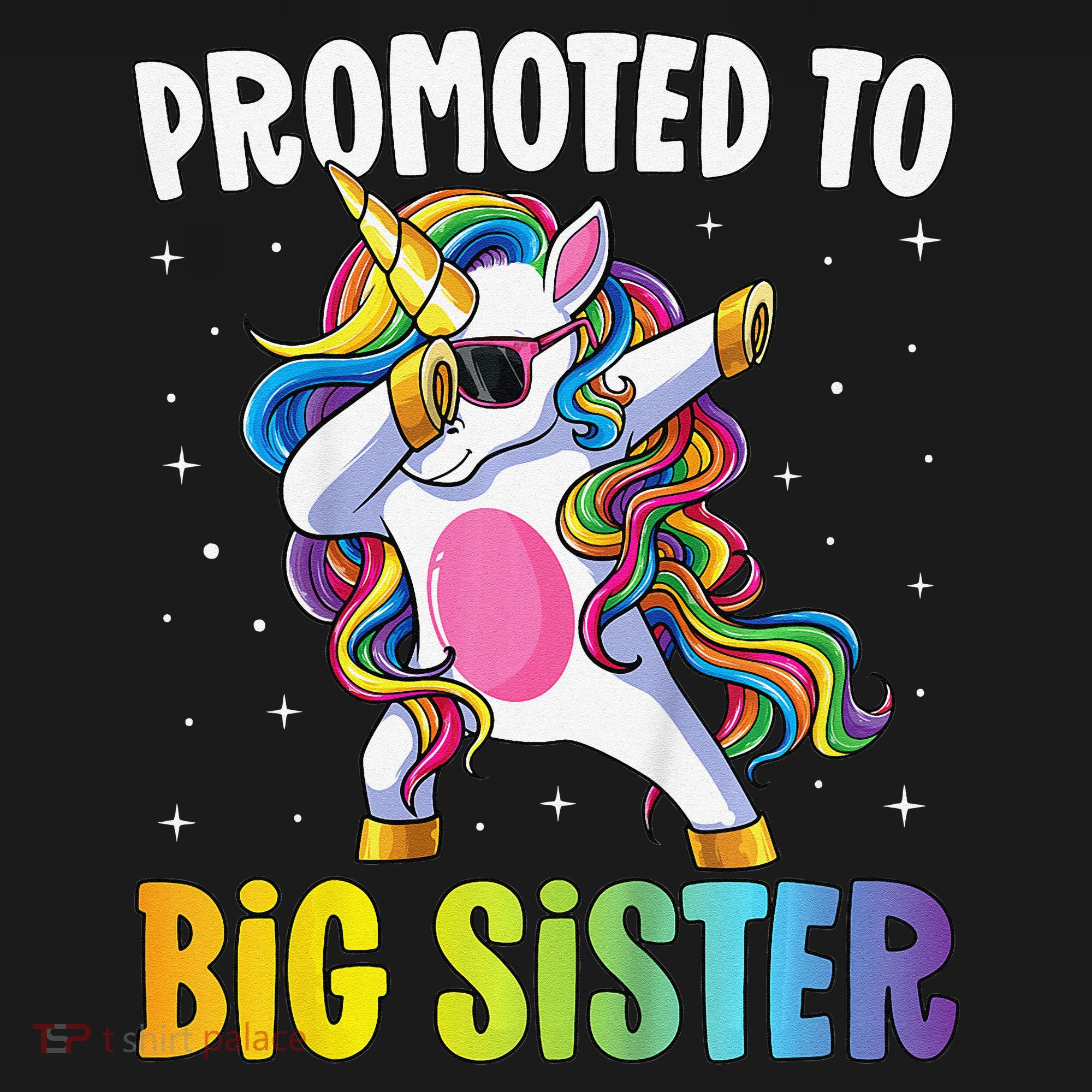Promoted to Big Sister Dabbing Unicorn Older Sister Long Sleeve Shirt