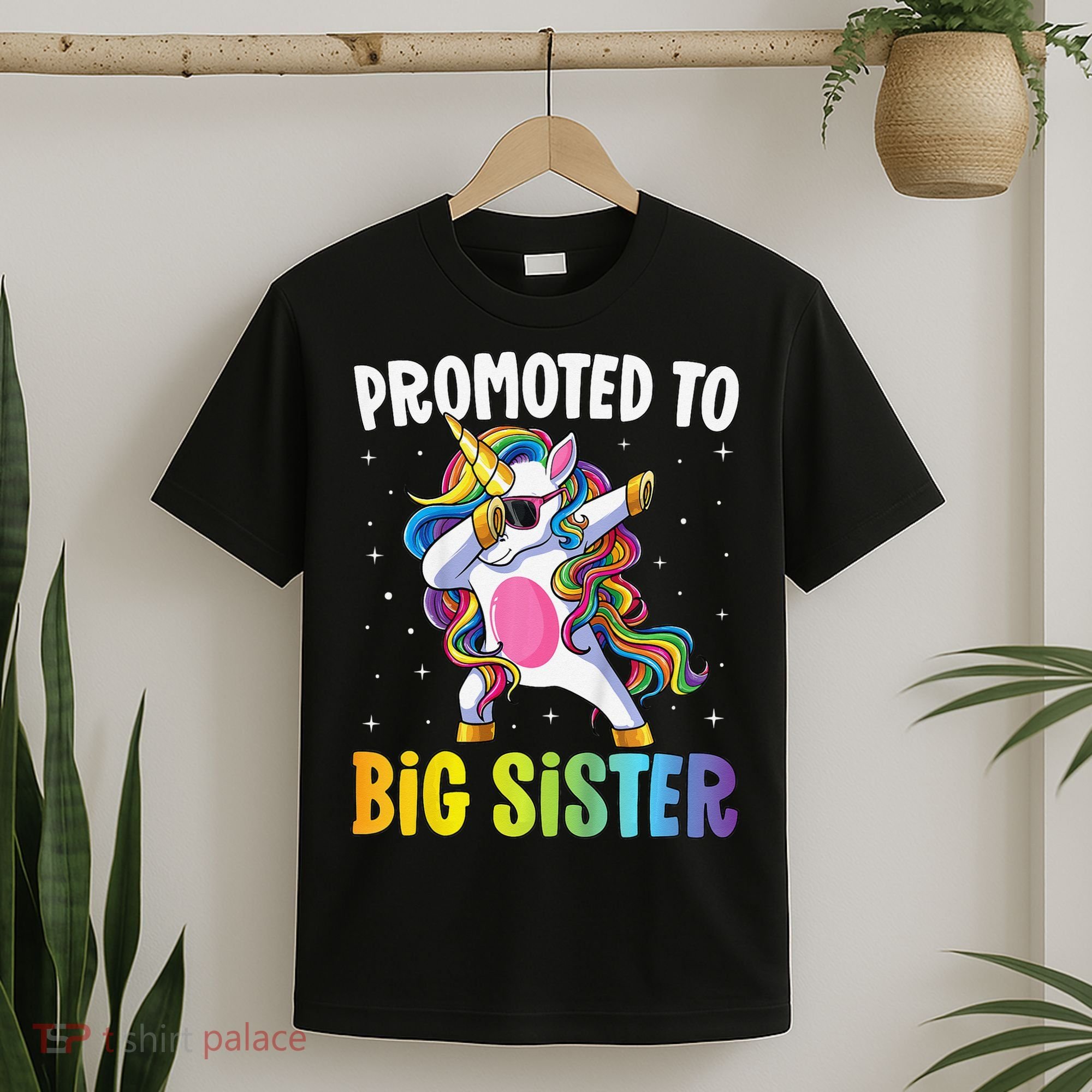 Promoted to Big Sister Dabbing Unicorn Older Sister T-Shirt