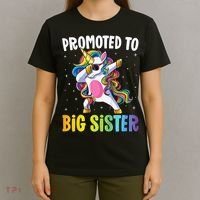 Promoted to Big Sister Dabbing Unicorn Older Sister T-Shirt thumb 4
