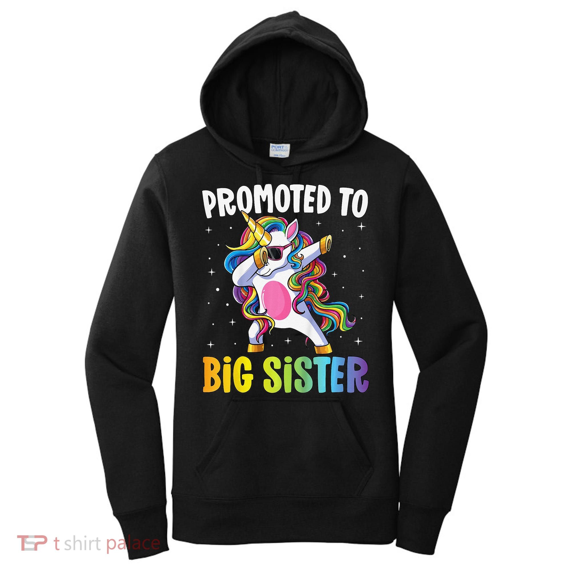 Promoted to Big Sister Dabbing Unicorn Older Sister Women's Hoodie