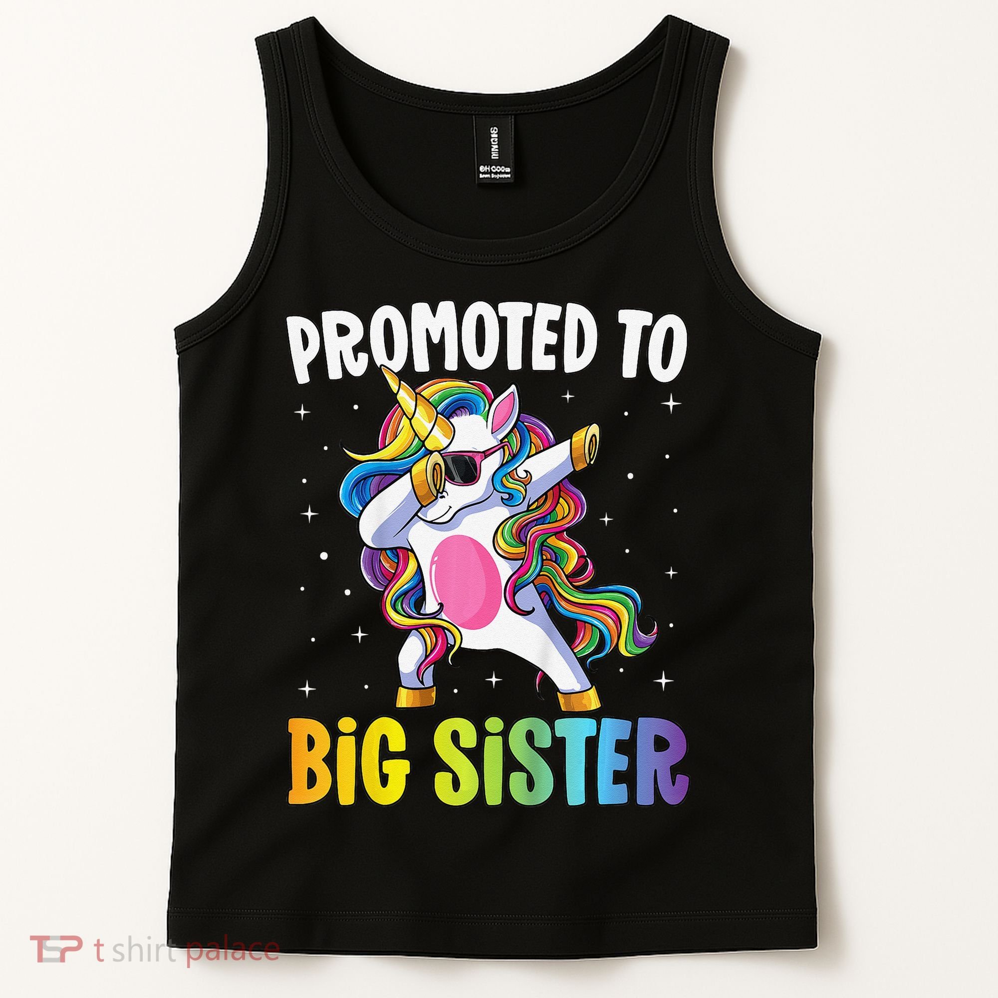 Promoted to Big Sister Dabbing Unicorn Older Sister Tank Top