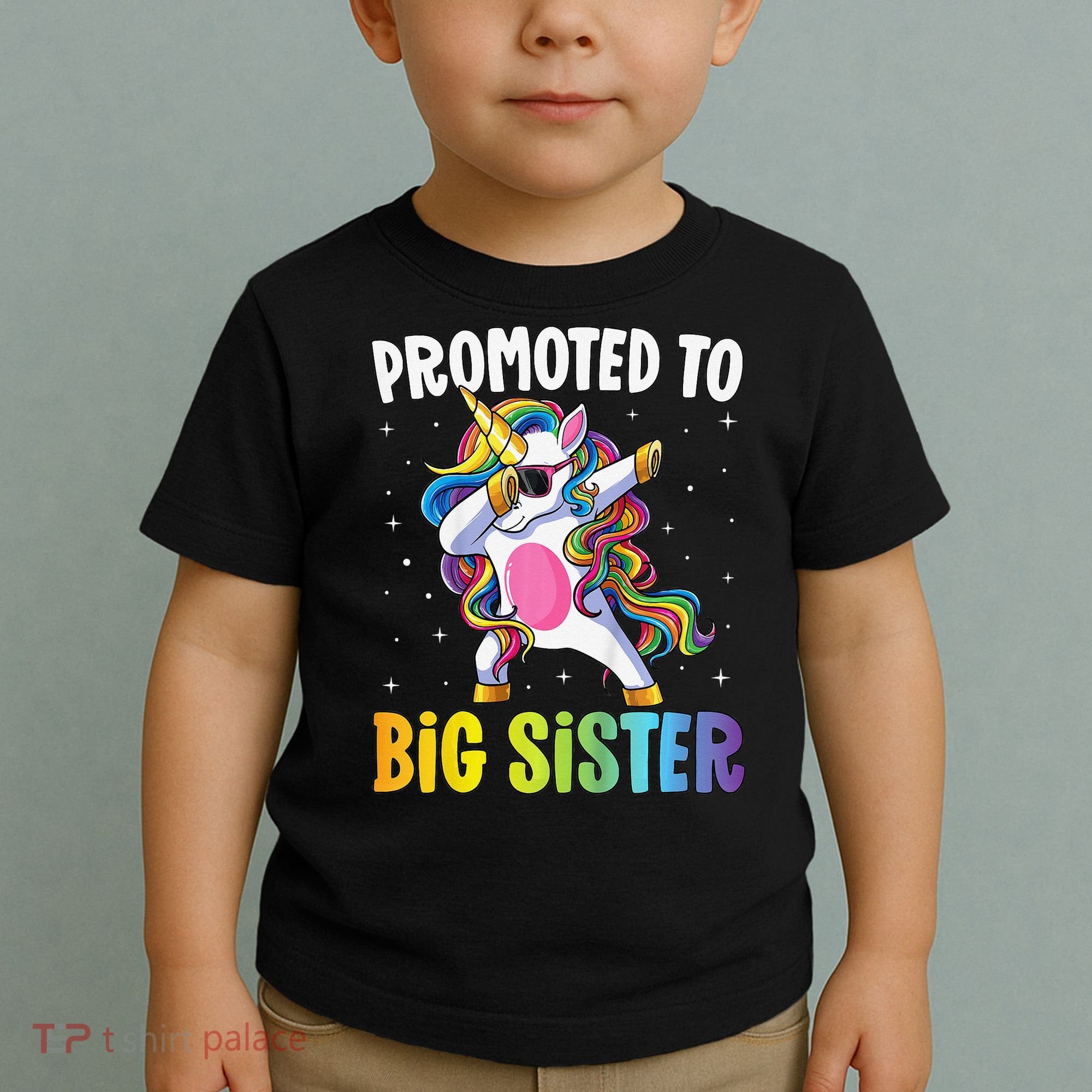 Promoted to Big Sister Dabbing Unicorn Older Sister Toddler T-Shirt