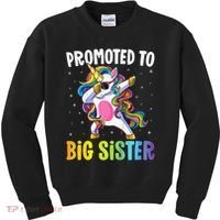Promoted to Big Sister Dabbing Unicorn Older Sister Kids Sweatshirt thumb 0