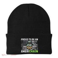 Proud To Be An Americhaun Irish American Leprechaun Funny Beanie thumb 0