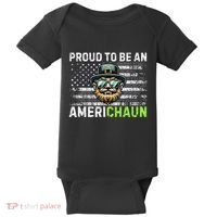 Proud To Be An Americhaun Irish American Leprechaun Funny Baby Bodysuit thumb 0