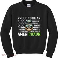 Proud To Be An Americhaun Irish American Leprechaun Funny Kids Sweatshirt thumb 0