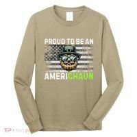 Proud To Be An Americhaun Irish American Leprechaun Funny Long Sleeve Shirt thumb 0