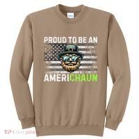 Proud To Be An Americhaun Irish American Leprechaun Funny Sweatshirt thumb 0