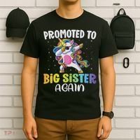 Promoted To Big Sister Again Sister Unicorn T-Shirt thumb 6
