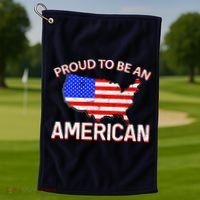 Proud To Be An American Golf Towel thumb 1