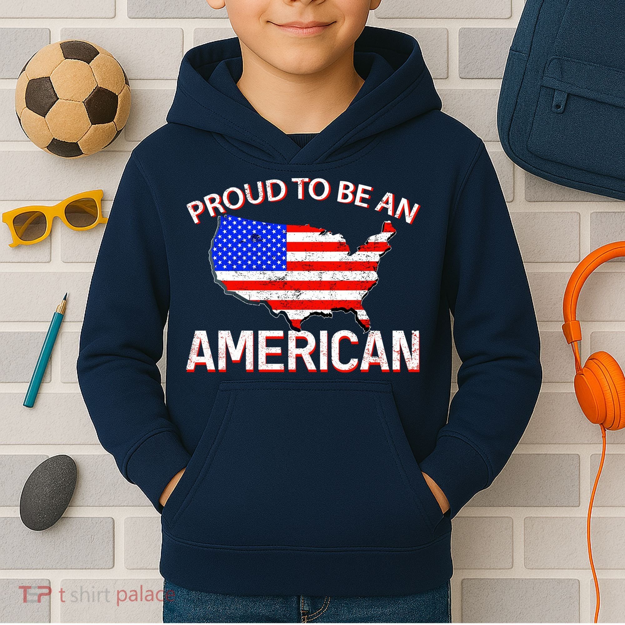 Proud To Be An American Kids Hoodie
