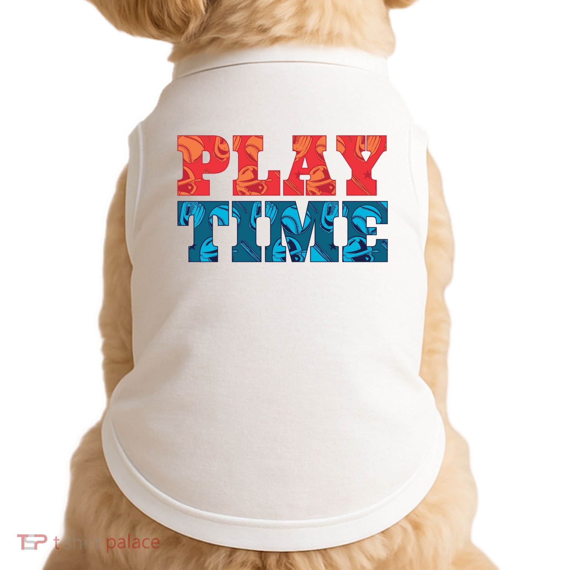 Play Time Baseball Doggie Tank