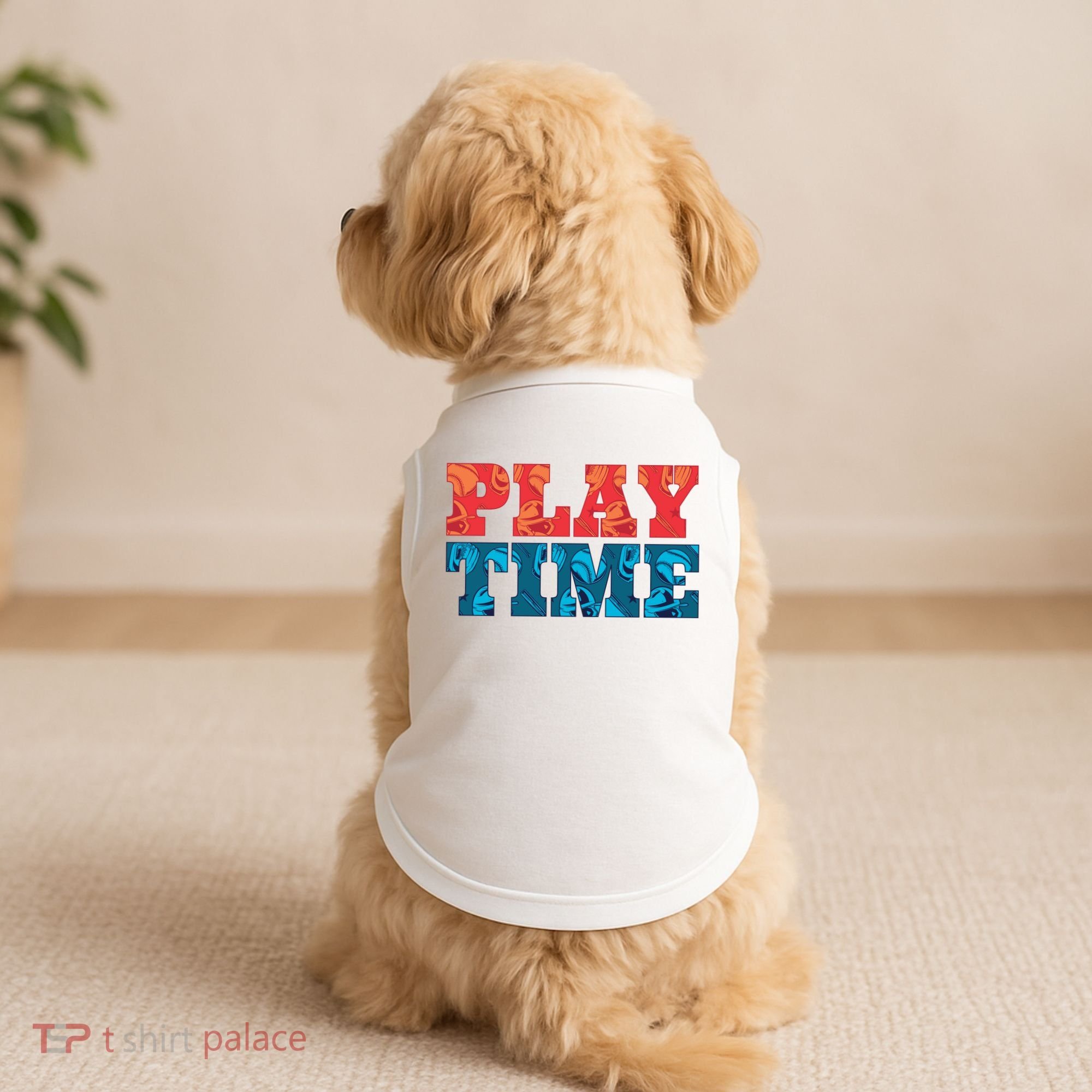 Play Time Baseball Doggie Tank