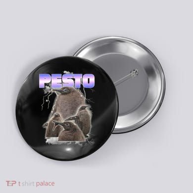 Pesto The Big Penguin Retro Button