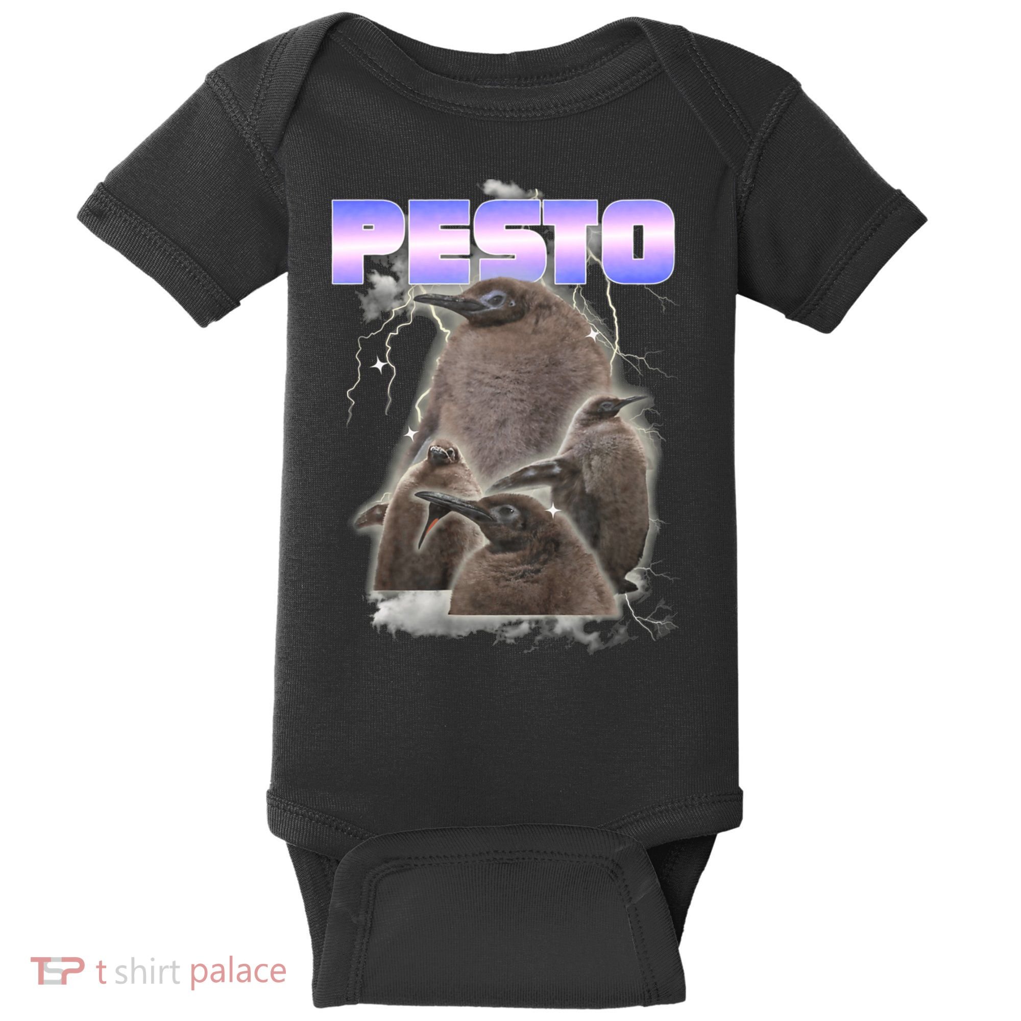Pesto The Big Penguin Retro Baby Bodysuit