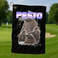 Pesto The Big Penguin Retro Golf Towel thumb 1