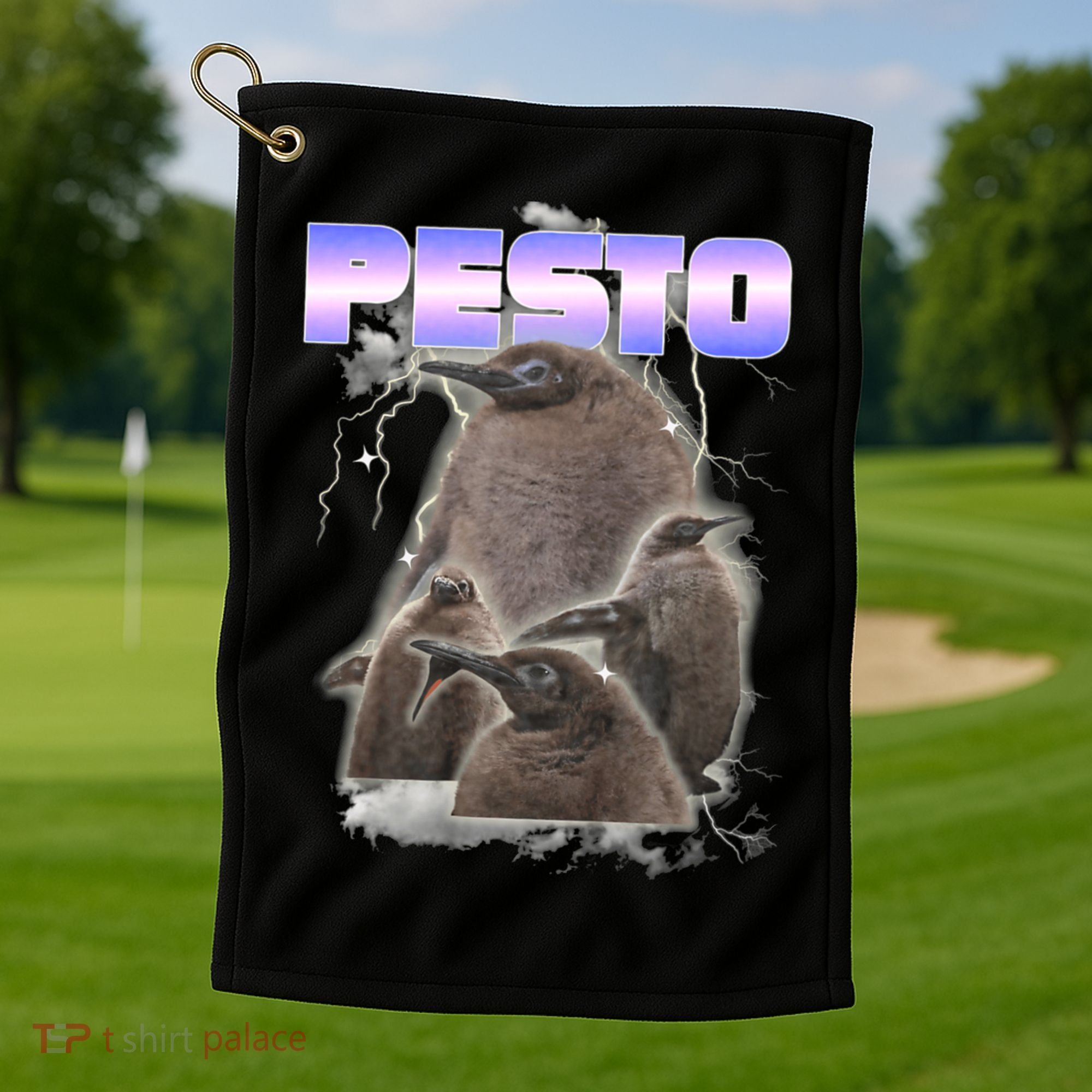 Pesto The Big Penguin Retro Golf Towel