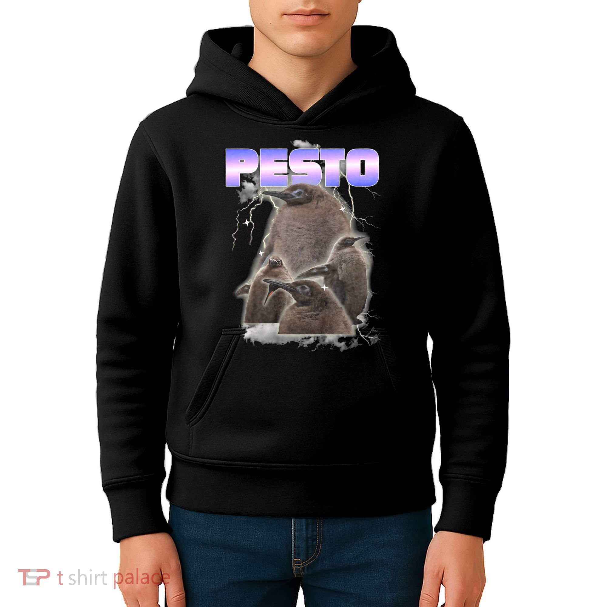 Pesto The Big Penguin Retro Kids Hoodie