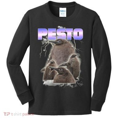 Pesto The Big Penguin Retro Kids Long Sleeve Shirt