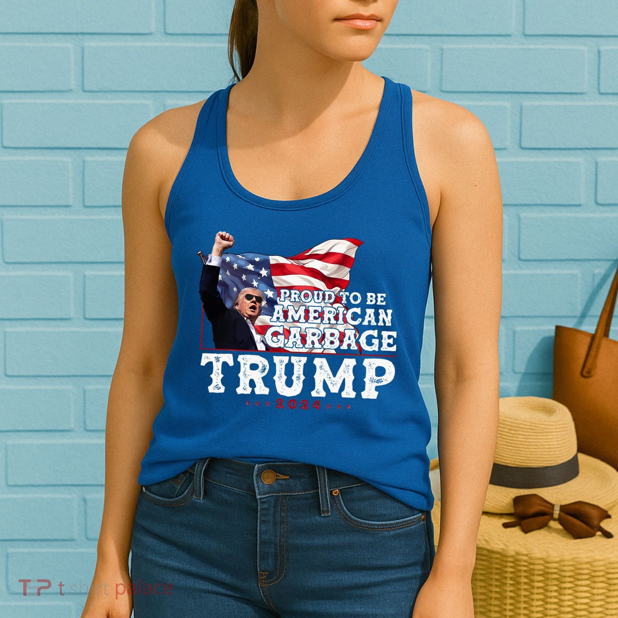 Proud To Be American Garbage & Trump Supporter Vote Trump Women's Tank Top