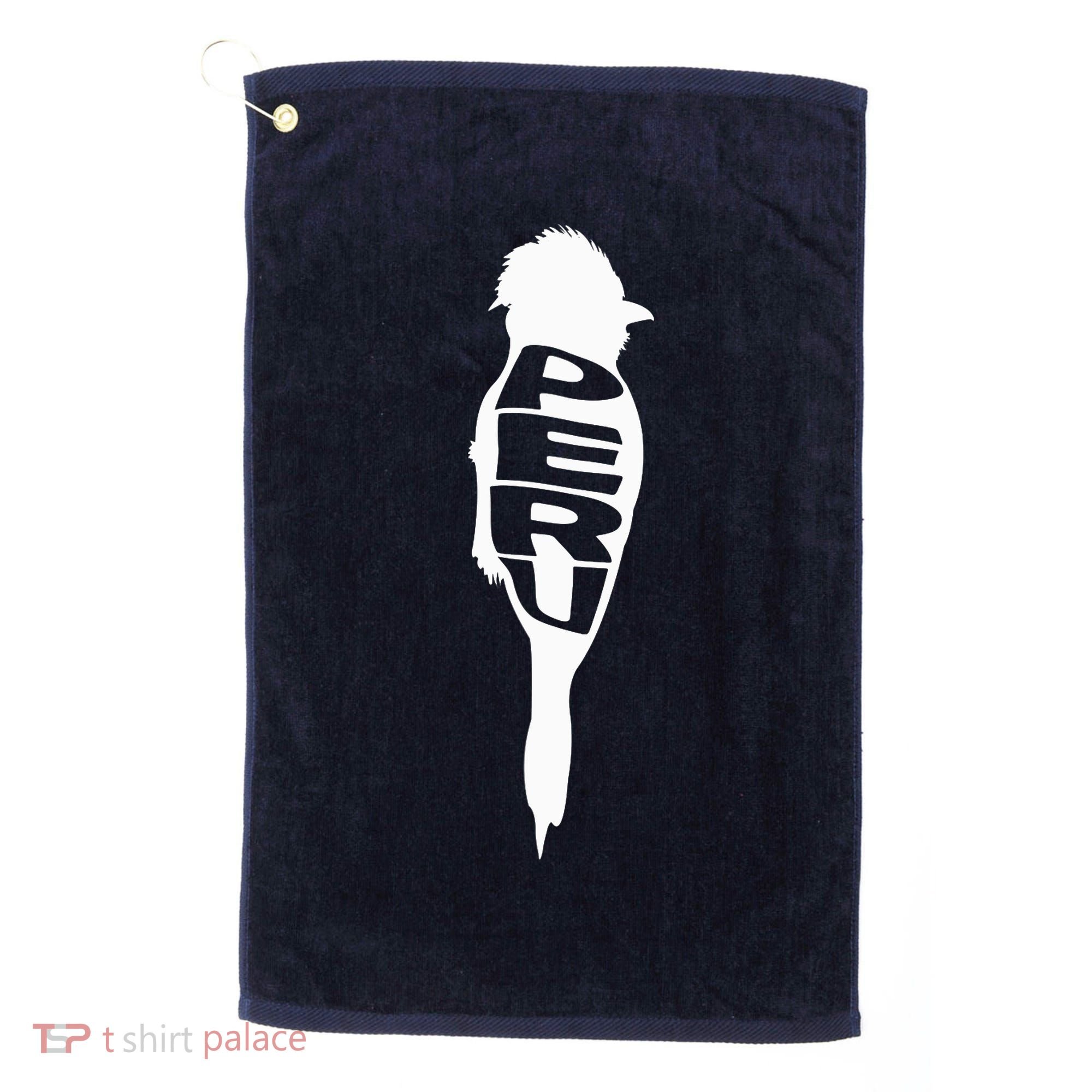 Peru Tunki Bird Word Art - Funny Animal Golf Towel