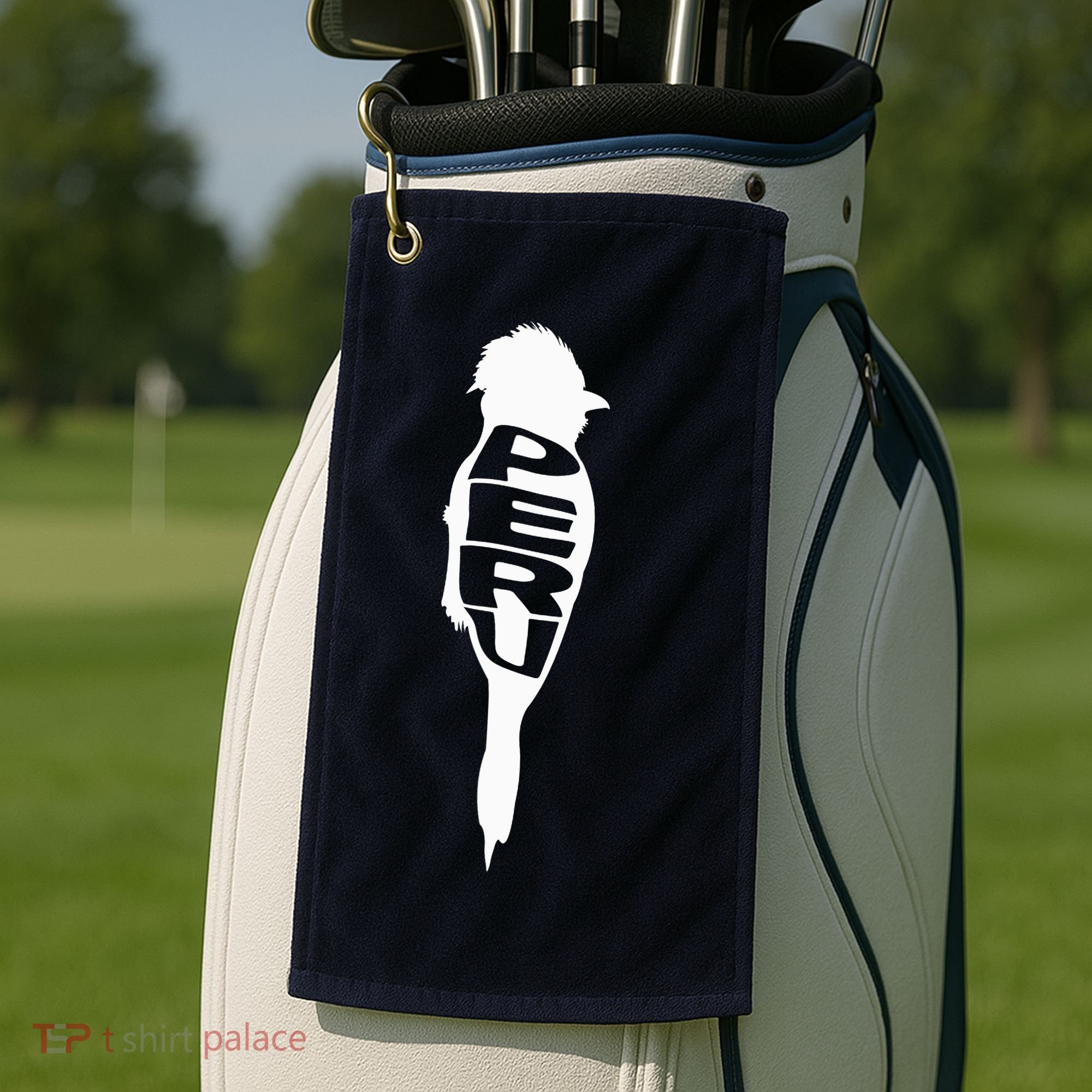 Peru Tunki Bird Word Art - Funny Animal Golf Towel