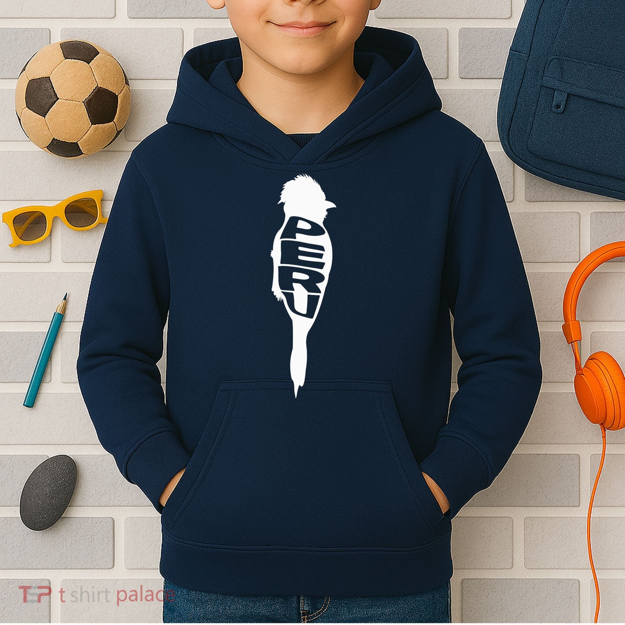 Peru Tunki Bird Word Art - Funny Animal Kids Hoodie