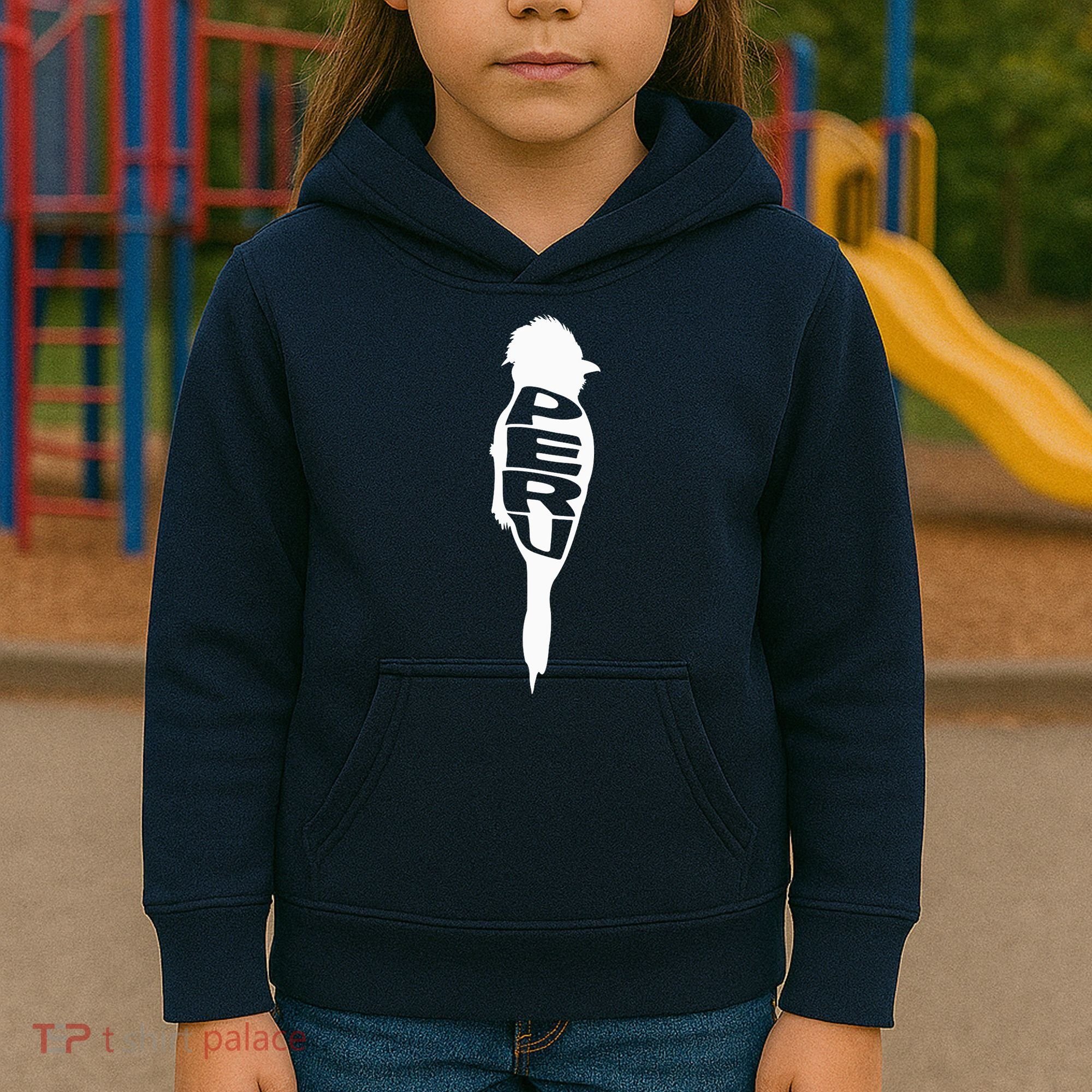 Peru Tunki Bird Word Art - Funny Animal Kids Hoodie