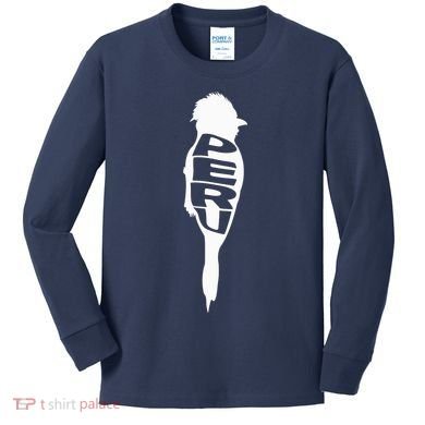 Peru Tunki Bird Word Art - Funny Animal Kids Long Sleeve Shirt