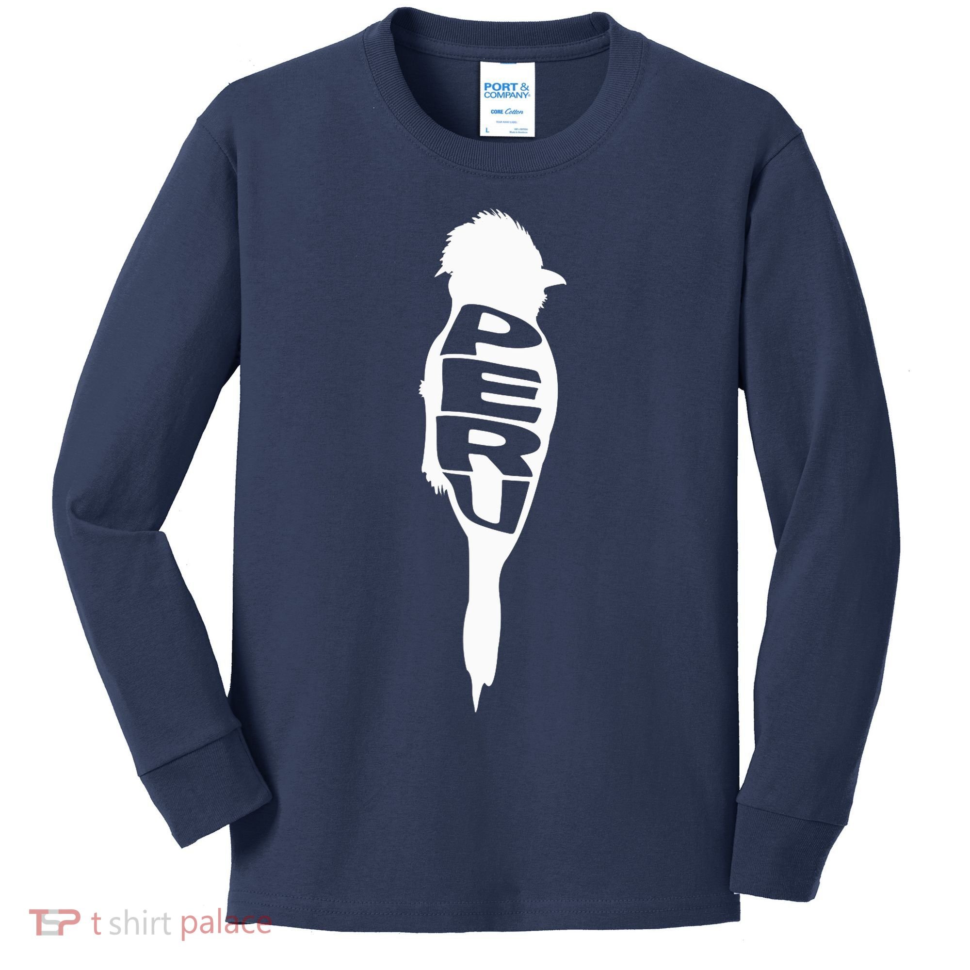 Peru Tunki Bird Word Art - Funny Animal Kids Long Sleeve Shirt