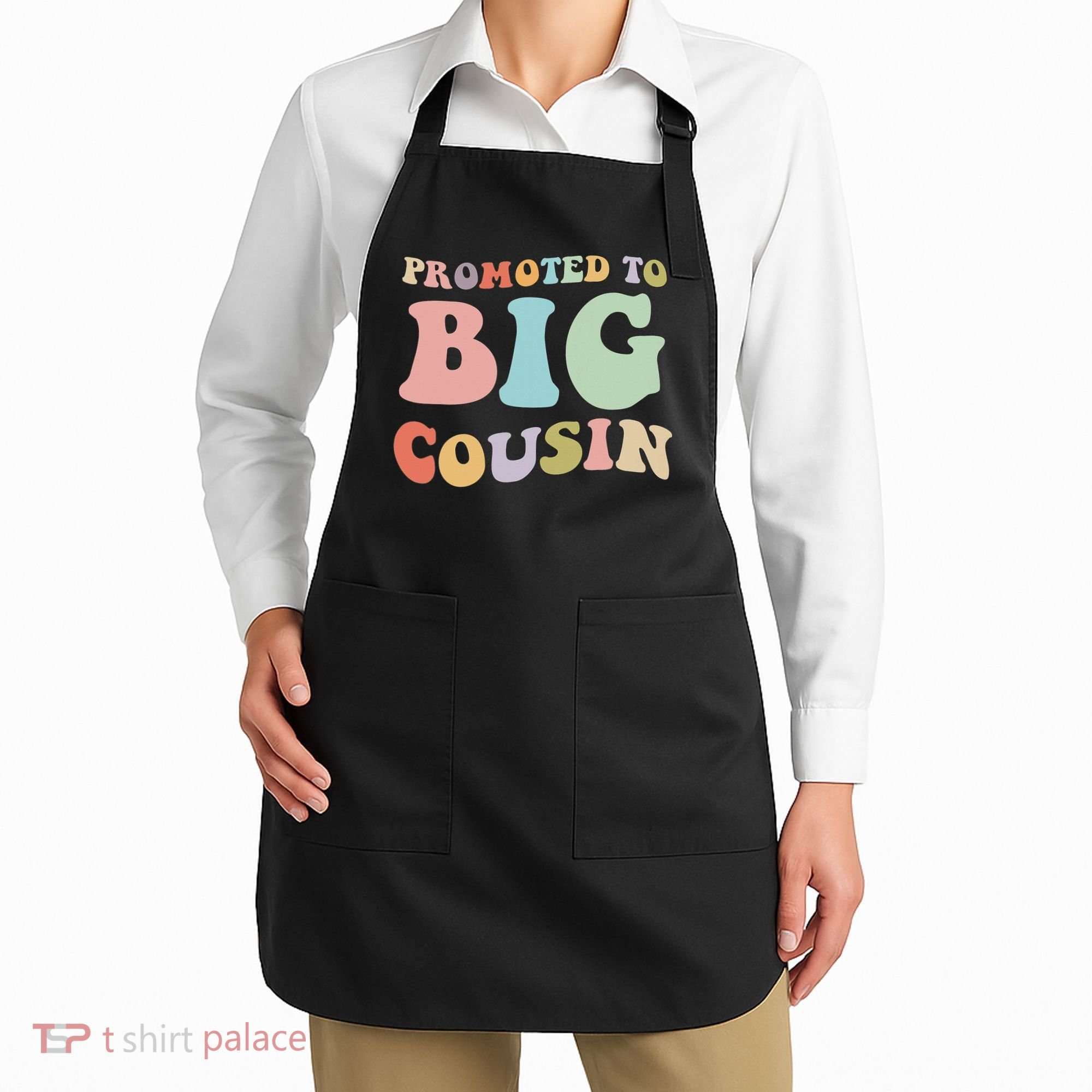Promoted To Big Cousin Family Matching  Apron