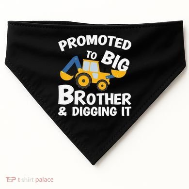 Promoted to Big Brother and Digging It Construction Brother USA-Made Doggie Bandana