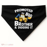 Promoted to Big Brother and Digging It Construction Brother USA-Made Doggie Bandana thumb 0